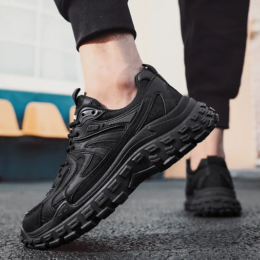 Thick Sole Versatile Clunky Sneaker For Men 2024 New Trend Mesh Lace Up Breathable Casual Sports Shoes Increased Soft Soles