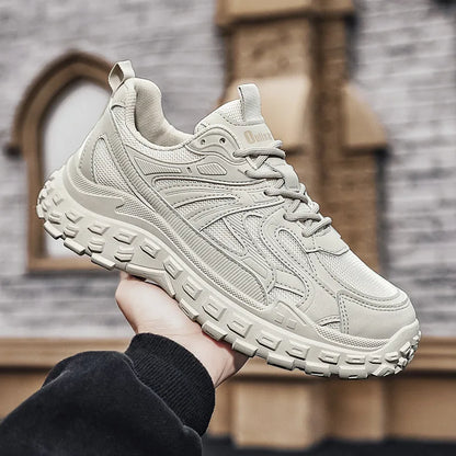 Thick Sole Versatile Clunky Sneaker For Men 2024 New Trend Mesh Lace Up Breathable Casual Sports Shoes Increased Soft Soles