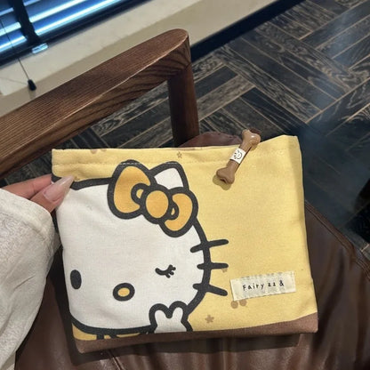 Sanrio Hello Kitty Cosmetic Bags Women Makeup Large Purse Bag Zipper Pouch Daily Outdoor Activities Travel Organiser Gift