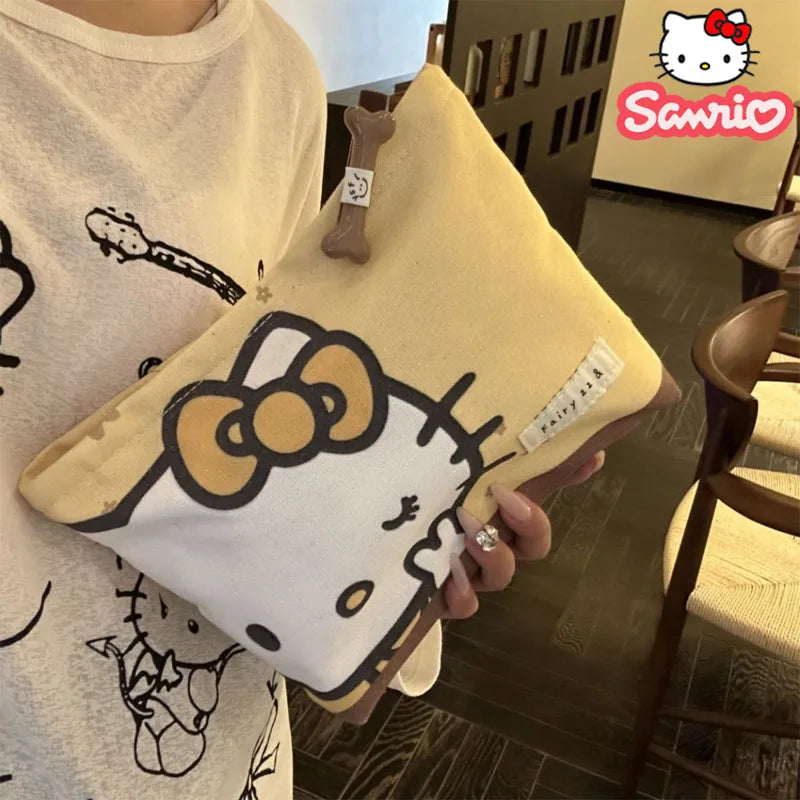Sanrio Hello Kitty Cosmetic Bags Women Makeup Large Purse Bag Zipper Pouch Daily Outdoor Activities Travel Organiser Gift