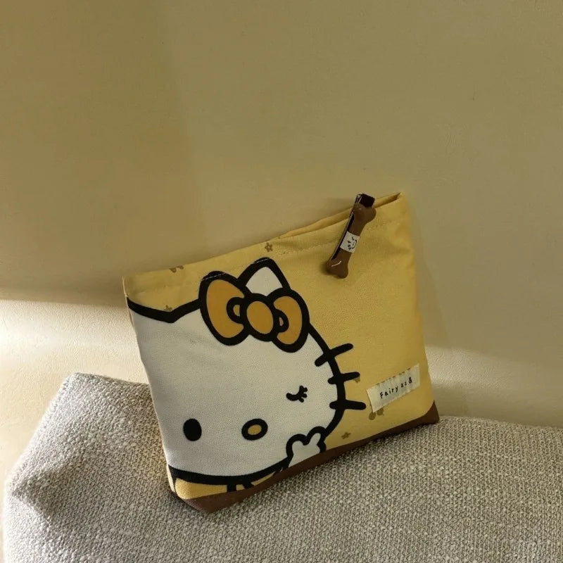Sanrio Hello Kitty Cosmetic Bags Women Makeup Large Purse Bag Zipper Pouch Daily Outdoor Activities Travel Organiser Gift