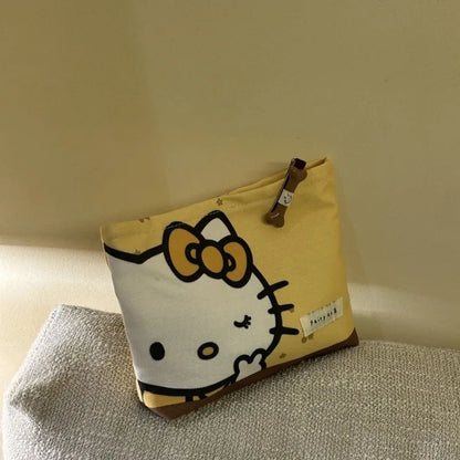 Sanrio Hello Kitty Cosmetic Bags Women Makeup Large Purse Bag Zipper Pouch Daily Outdoor Activities Travel Organiser Gift