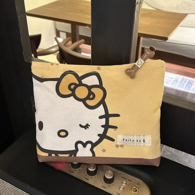 Sanrio Hello Kitty Cosmetic Bags Women Makeup Large Purse Bag Zipper Pouch Daily Outdoor Activities Travel Organiser Gift