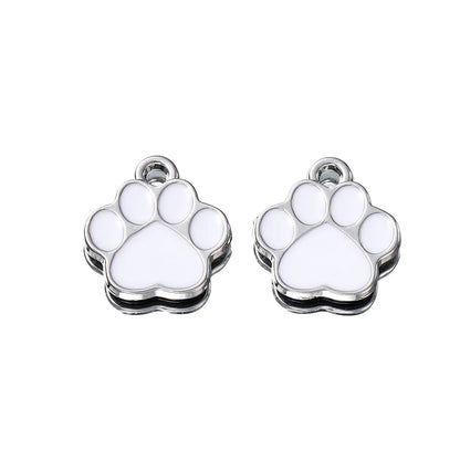 2pcs Hot Selling DIY Pendant Material 2mm Hole Bear Paw Pendant Alloy Drip Oil Hanging Plated Color Preserving Pendant Wholesale