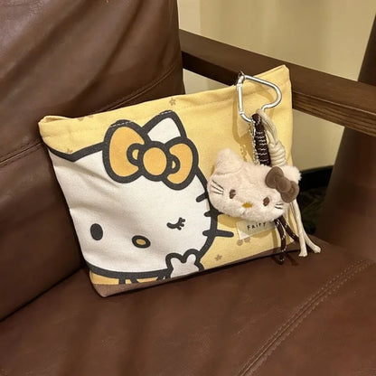 Sanrio Hello Kitty Cosmetic Bags Women Makeup Large Purse Bag Zipper Pouch Daily Outdoor Activities Travel Organiser Gift